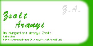 zsolt aranyi business card